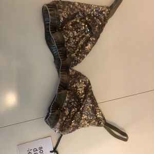 somedays lovin bralette, sequin with back attachment and adjustable straps.